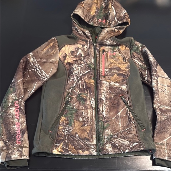 Under Armour Real tree Green and Brown Camo Jacket with pink accents - Picture 1 of 9